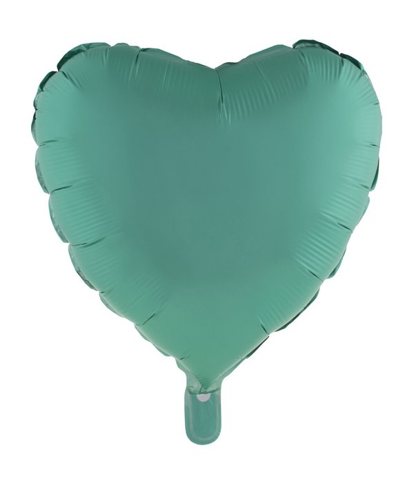 Folieballon Hart Chroom Groen - 46cm