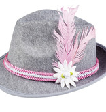 Oktoberfest Hoed Grijs Met Roze