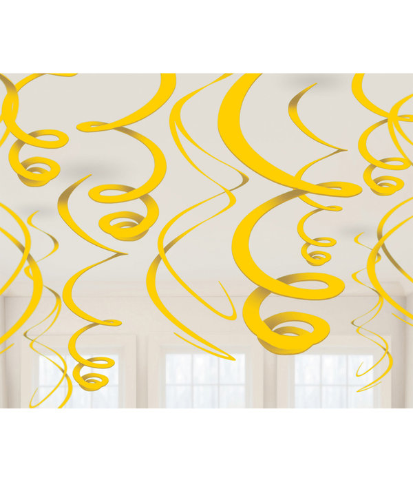 12 swirls decoraties geel