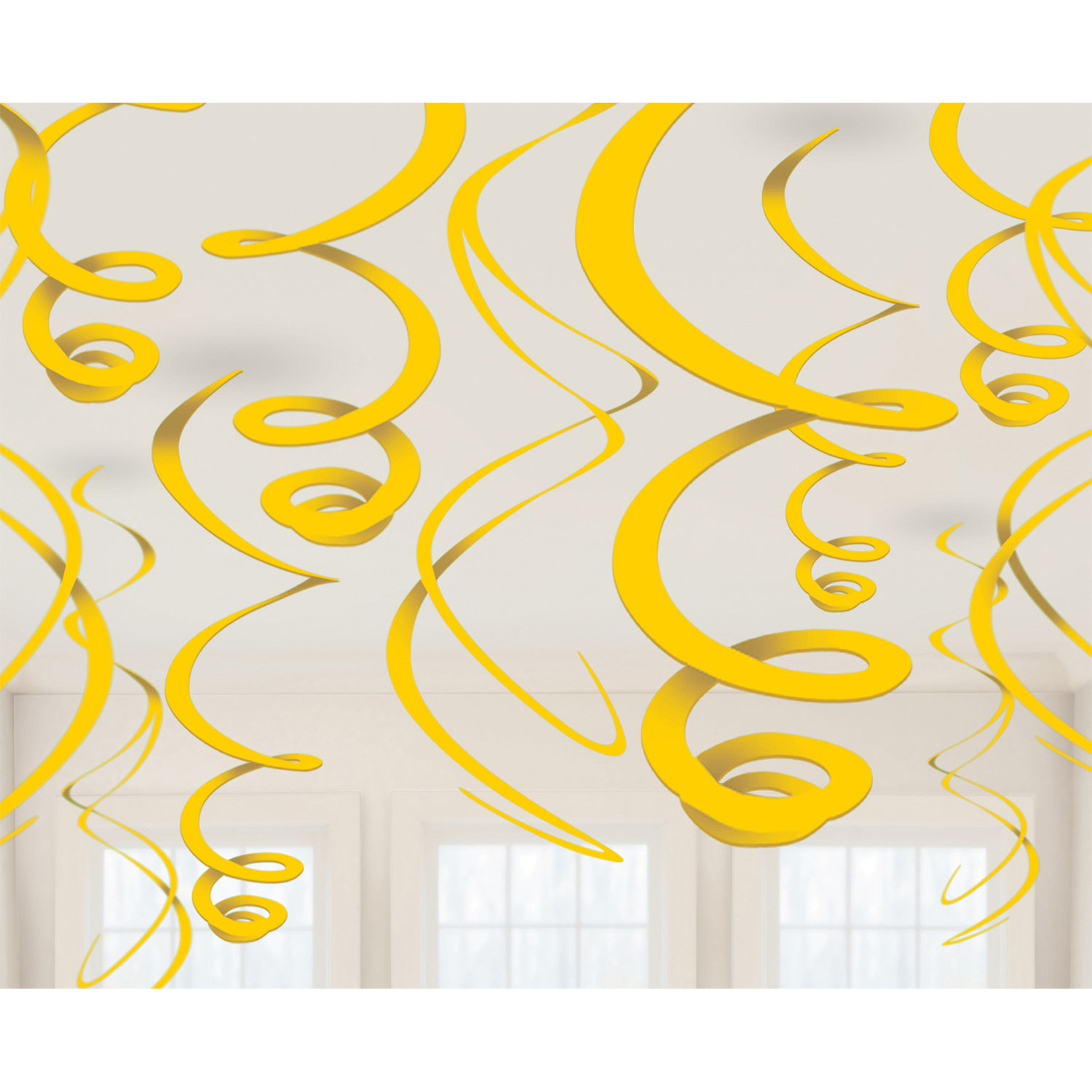 12 swirls decoraties geel