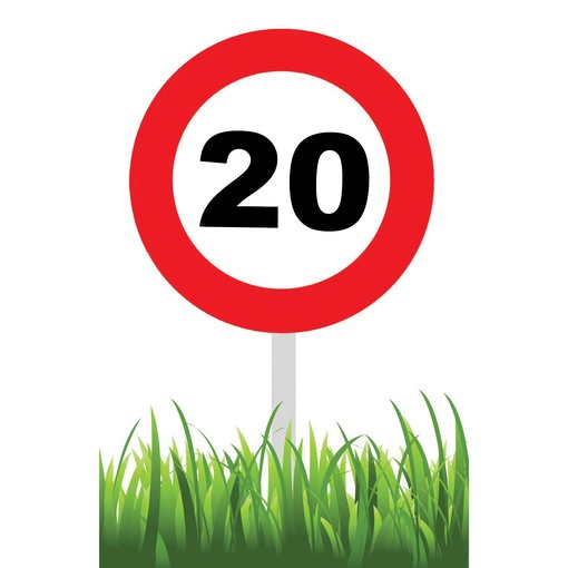 Verkeersbord 20 Jaar tuin 36cm