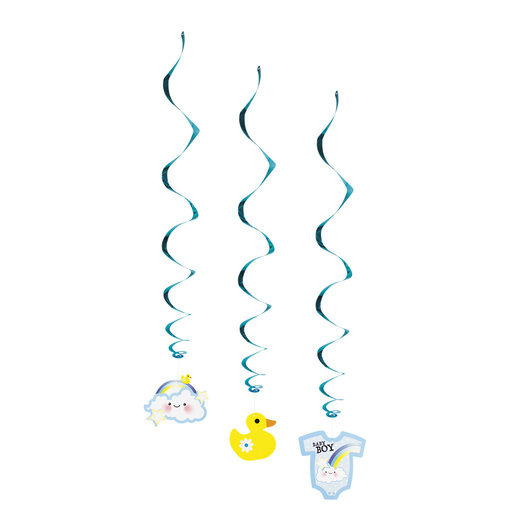 Swirls Hangdecoratie Geboorte Jongen - 3 Stuks