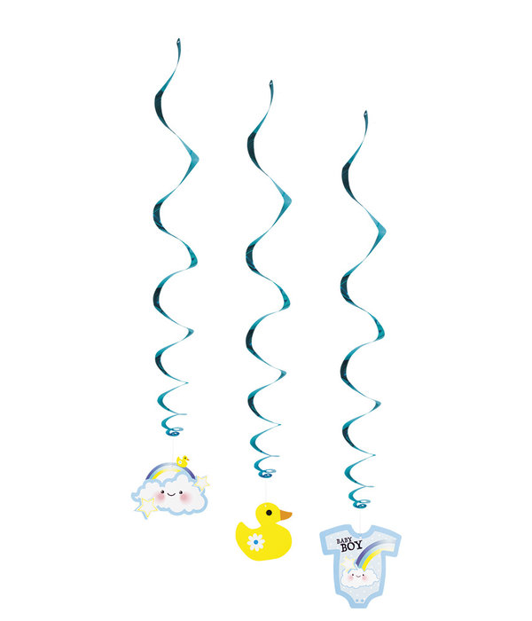Swirls Hangdecoratie Geboorte Jongen - 3 Stuks