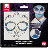 Make-up set Day of the Dead blauw wit