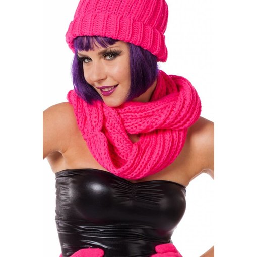 Sjaal rond neon pink