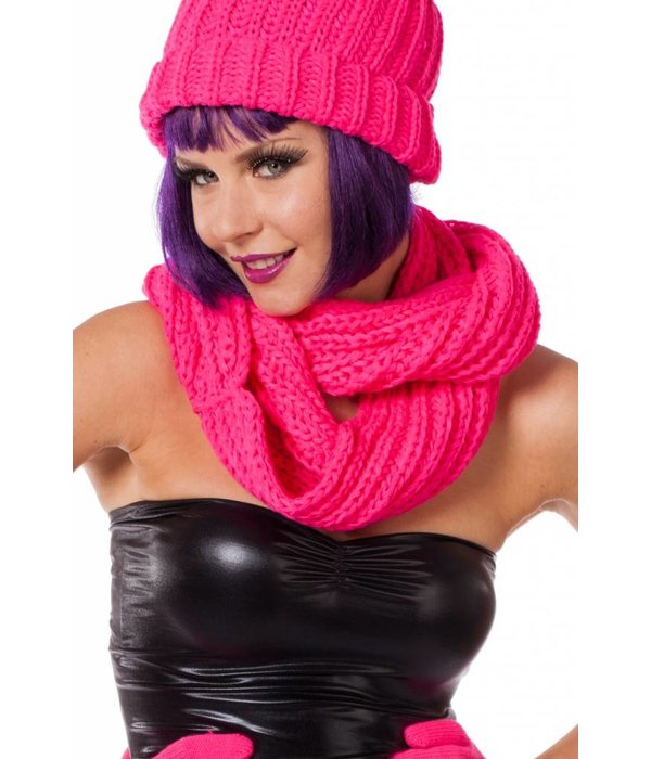 Sjaal rond neon pink