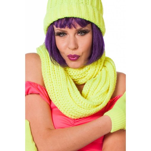 Sjaal rond neon geel