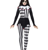 Vrouwelijke Pierrot kostuum Halloween