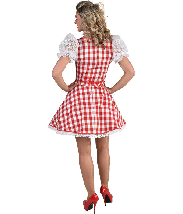 Sexy Dirndl Rosie rood/wit