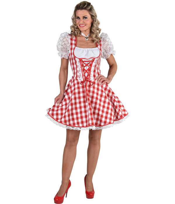 Sexy Dirndl Rosie rood/wit