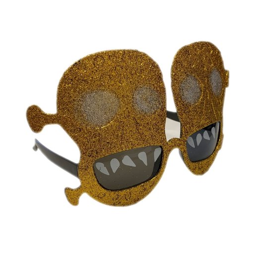 Funbril doodskop ogen wit/grijs