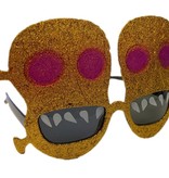 Funbril doodskop ogen paars