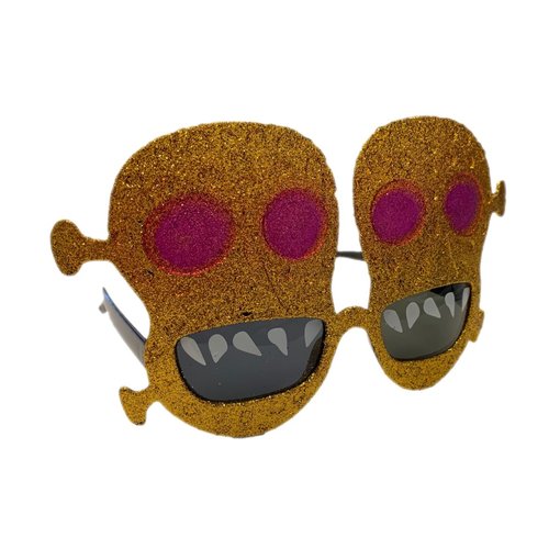 Funbril doodskop ogen paars
