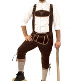 Tirolerbroek donkerbruin lang suèdine