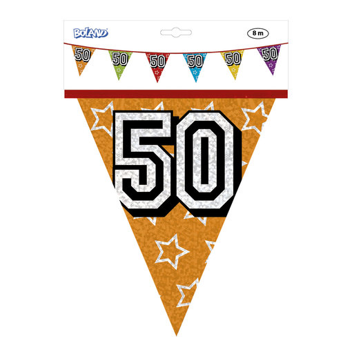 Holografische vlaggenlijn '50' (8 m)