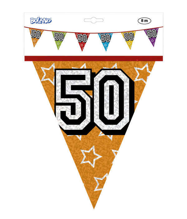 Holografische vlaggenlijn '50' (8 m)