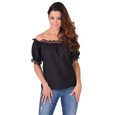 Blouse schoudervrij zwart
