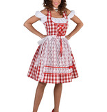 Dirndl Nina Knielang rood/wit