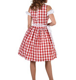 Dirndl Nina Knielang rood/wit