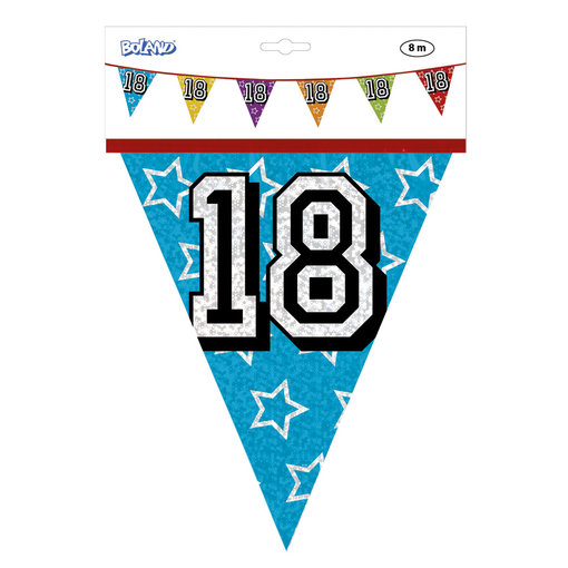 Holografische vlaggenlijn '18' (8 m)