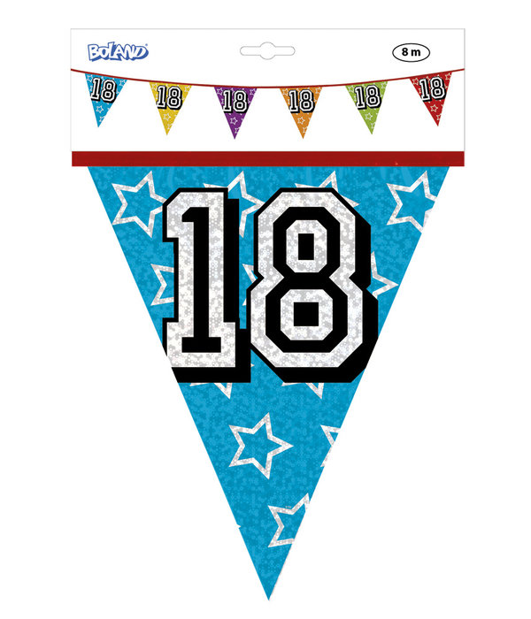 Holografische vlaggenlijn '18' (8 m)