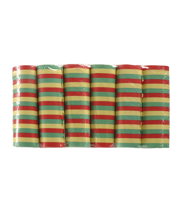 Set 6 Rollen serpentines rood/geel/groen (4 m)