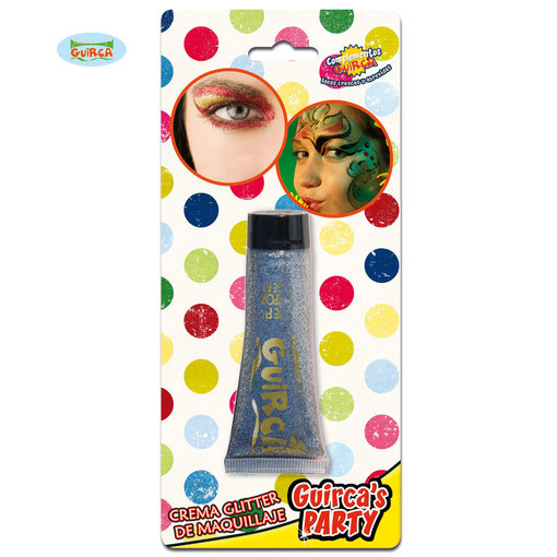 Glitter make up tube zilver creme