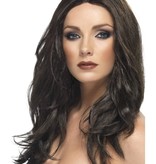 Pruik Superstar Lang Donker Bruin