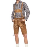 Tiroler blouse heren Taupe chique