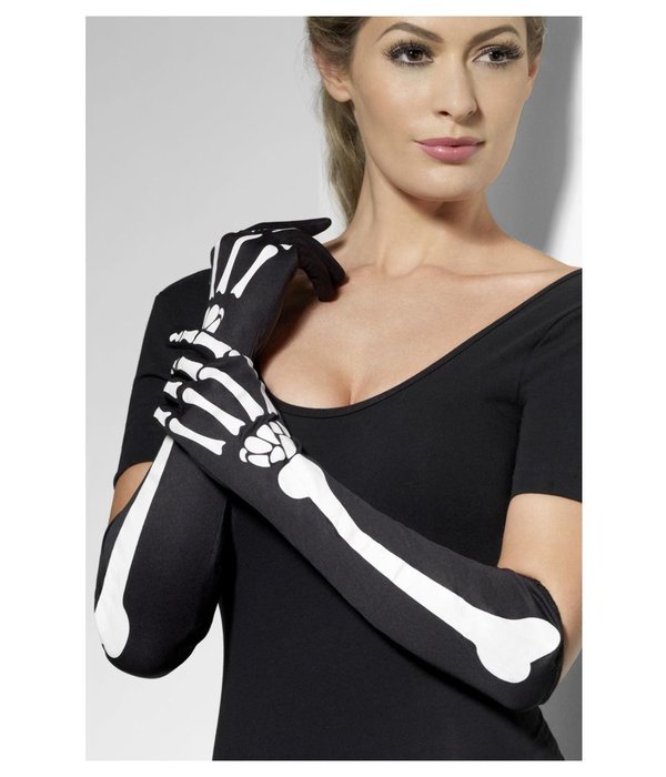 Skeletten handschoenen lang