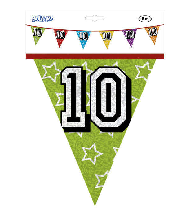 Holografische vlaggenlijn '10' (8 m)