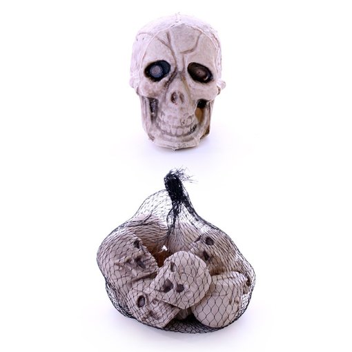 Skelethoofden 12 stuks in netje