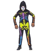 Multi neon skelettenpak kind