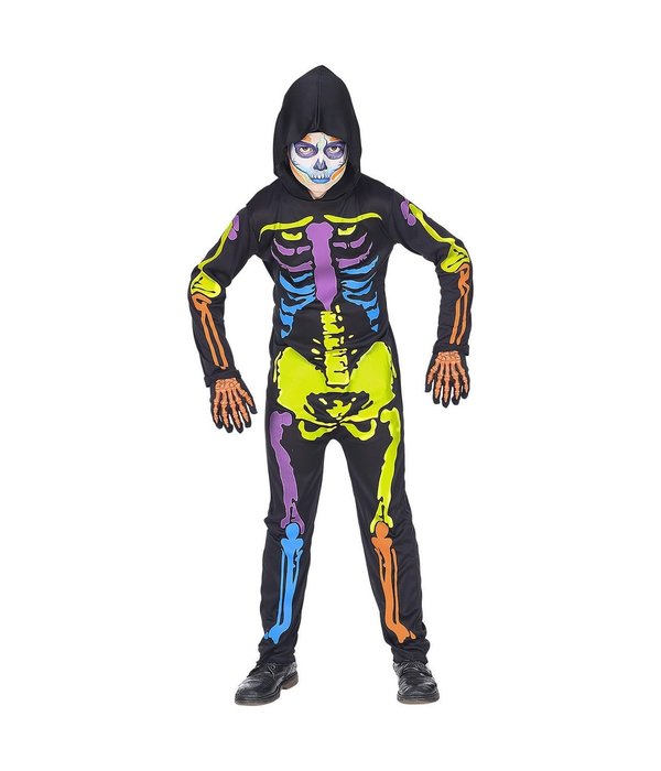 Multi neon skelettenpak kind