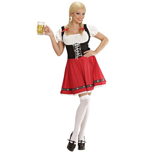 Verleidelijke bavarian outfit rood