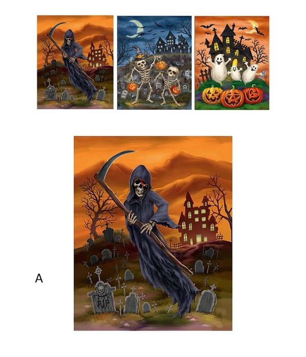 Creepy Halloween Raamsticker 3D 25x31cm