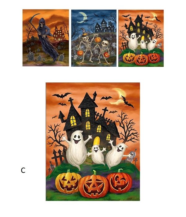 Creepy Halloween Raamsticker 3D 25x31cm