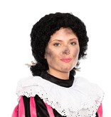 Pieten pruik dames met staartjes luxe