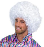 Witte Afro pruik