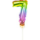 Folieballon Taart Topper Regenboog Cijfer 7 - 13 cm
