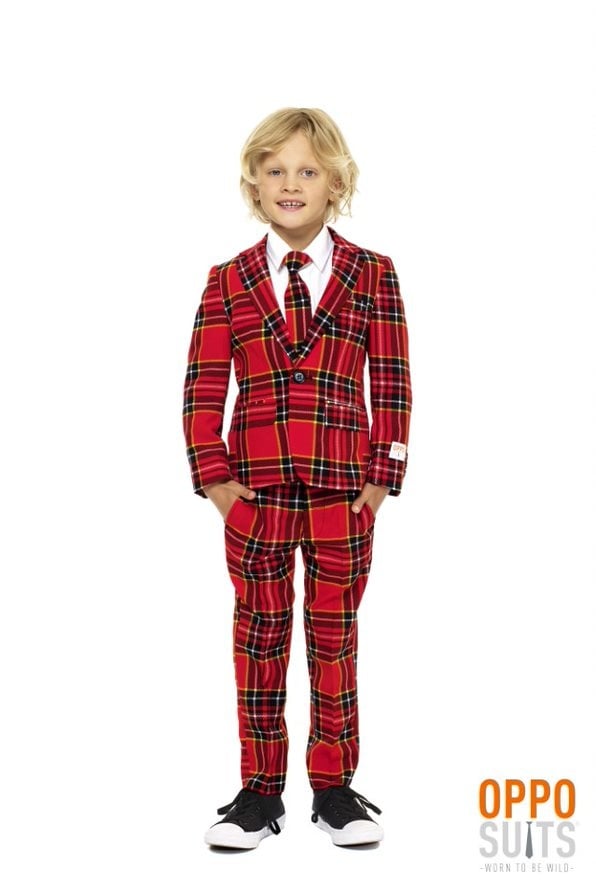 OppoSuits The Lumberjack - Jongens Kostuum - Rood - Kerst - Maat 122/128