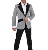 Jaren 50 zwart wit geblokt colbert