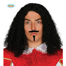 Middeleeuwse Strijder Pruik met snor en sik
