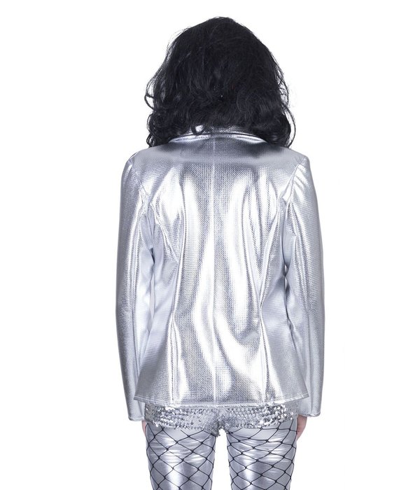 Zilveren disco colbert dames