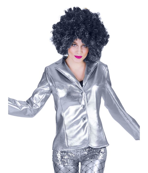 Zilveren disco colbert dames