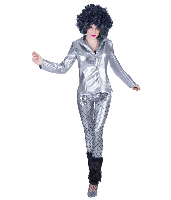Zilveren disco colbert dames