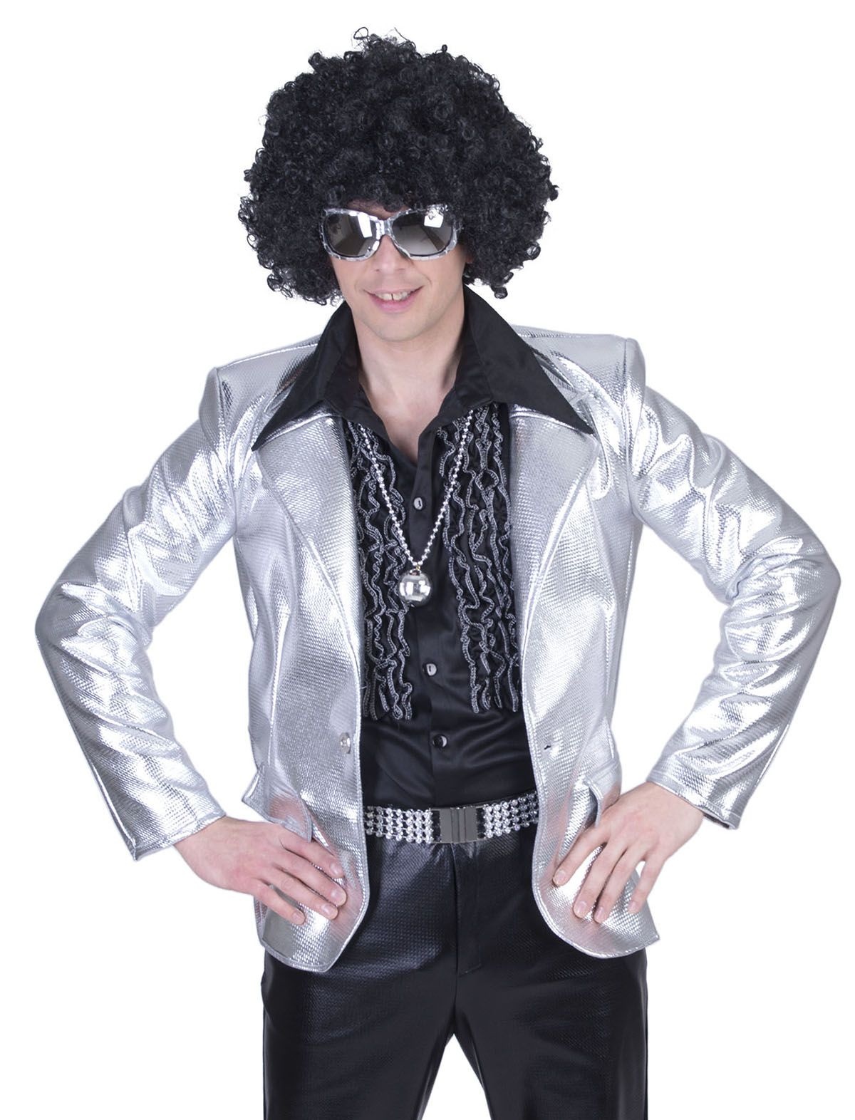 Disco colbert zilver man afbeelding