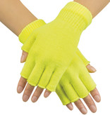 Vingerloze handschoenen neon geel