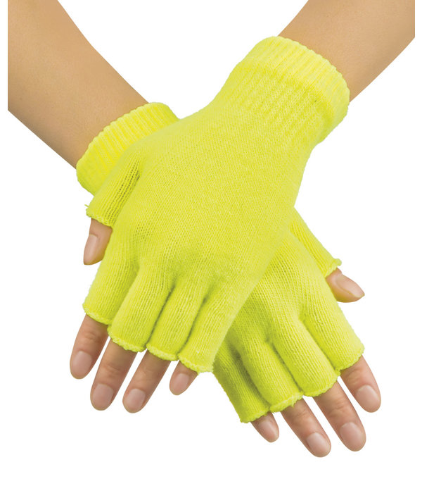 Vingerloze handschoenen neon geel