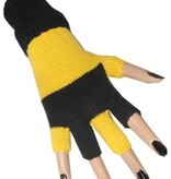 Vingerloze handschoenen zwart/geel